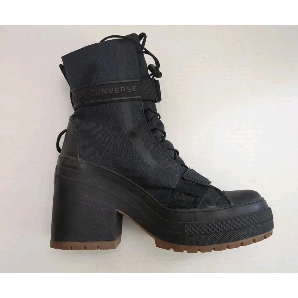 Converse Black Lace Up Boots - Picture 9 of 14